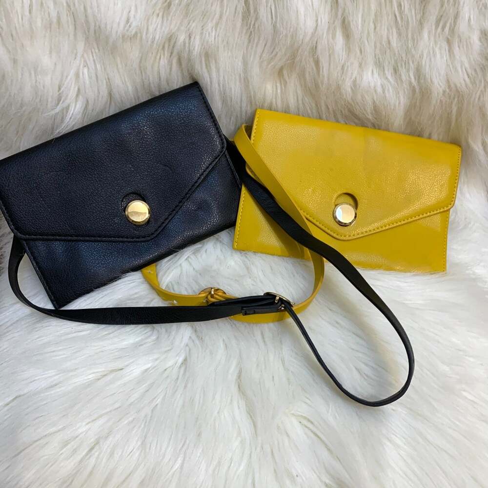 ZARA TRAFALUC Lot of Two Faux Leather Envelope Flap Pouch Waist Packs Belt Bags